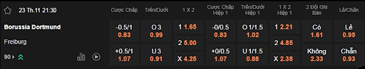 Soi kèo Dortmund vs Freiburg 21h30 ngày 23/11 - Bundesliga